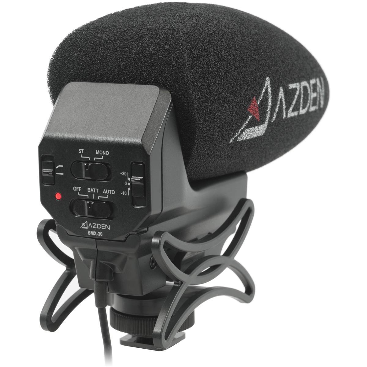 Azden SMX-30 Professional Stereo/Mono Switchable Shotgun Video Microphone for DSLR, Camcorder & Smartphone - Perfect for Vlogging, Interviews & Film Production