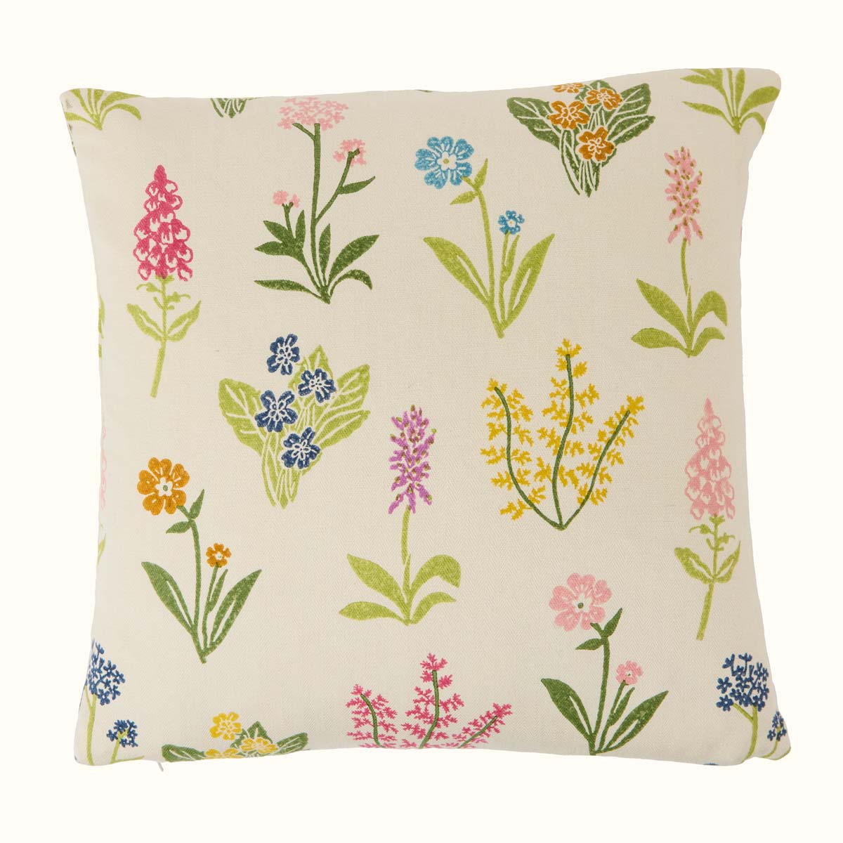 Hand Block Printed Forest Flower Cushion Cover - Eco-Friendly Cotton Pillow Case for Sofa, Bed, Chair - Bohemian Home Decor & Living Room Accessories