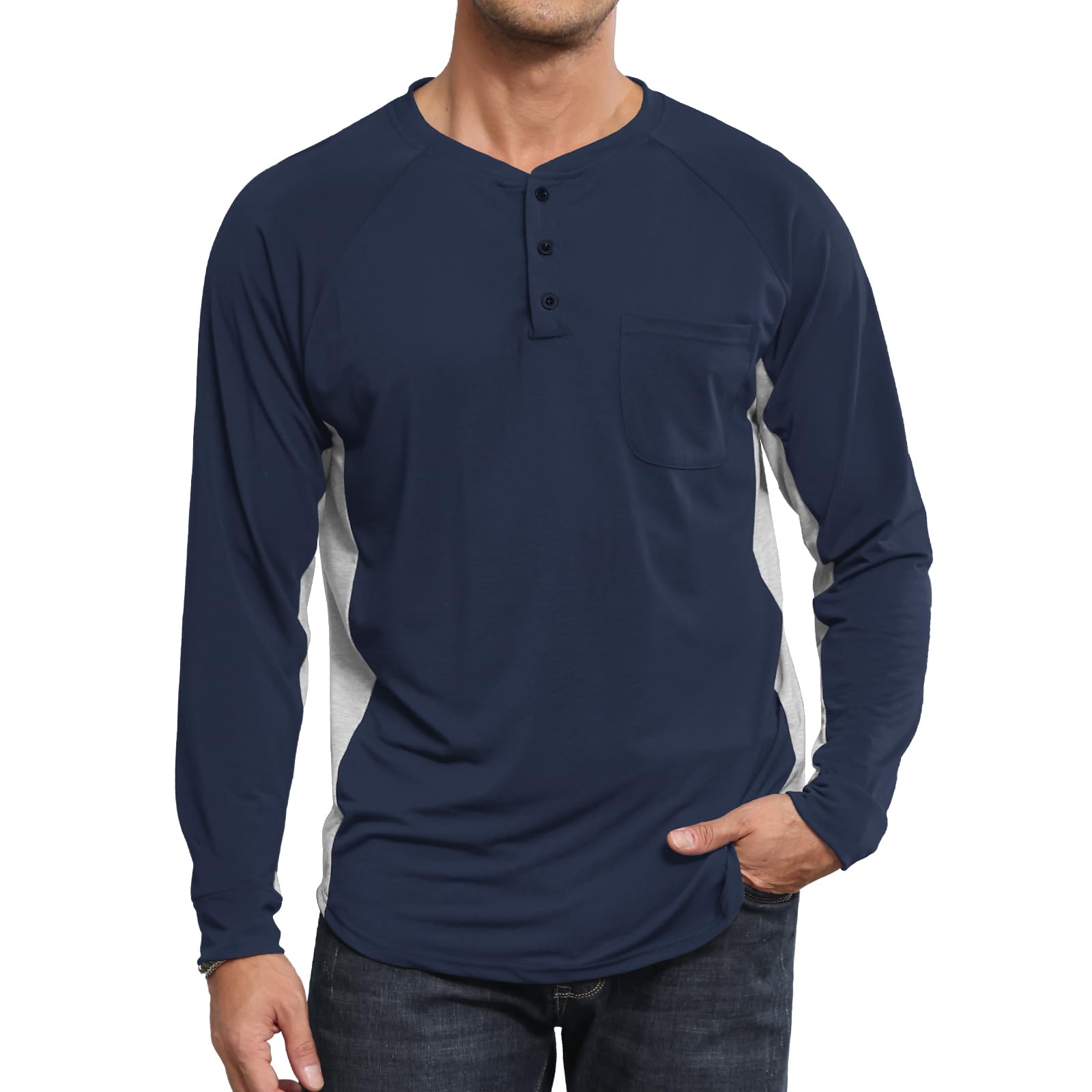 Ophestin Men's Henley Long Sleeve T-Shirt - Casual Button Up Shirt for Men | Perfect for Everyday Wear, Date Nights & Outdoor Activities