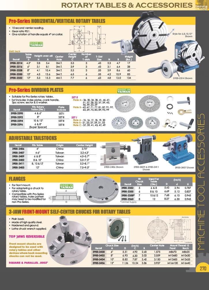 HHIP 3906-2306 6-Inch Horizontal Vertical Rotary Table - Precision Machining Workbench for Milling, Drilling & Metalworking