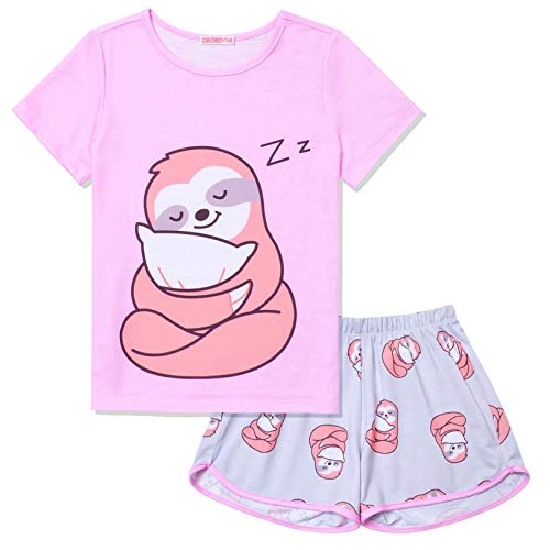 Girls Cotton Pajama Sets - Summer Short Sleeve Sleepwear for Kids