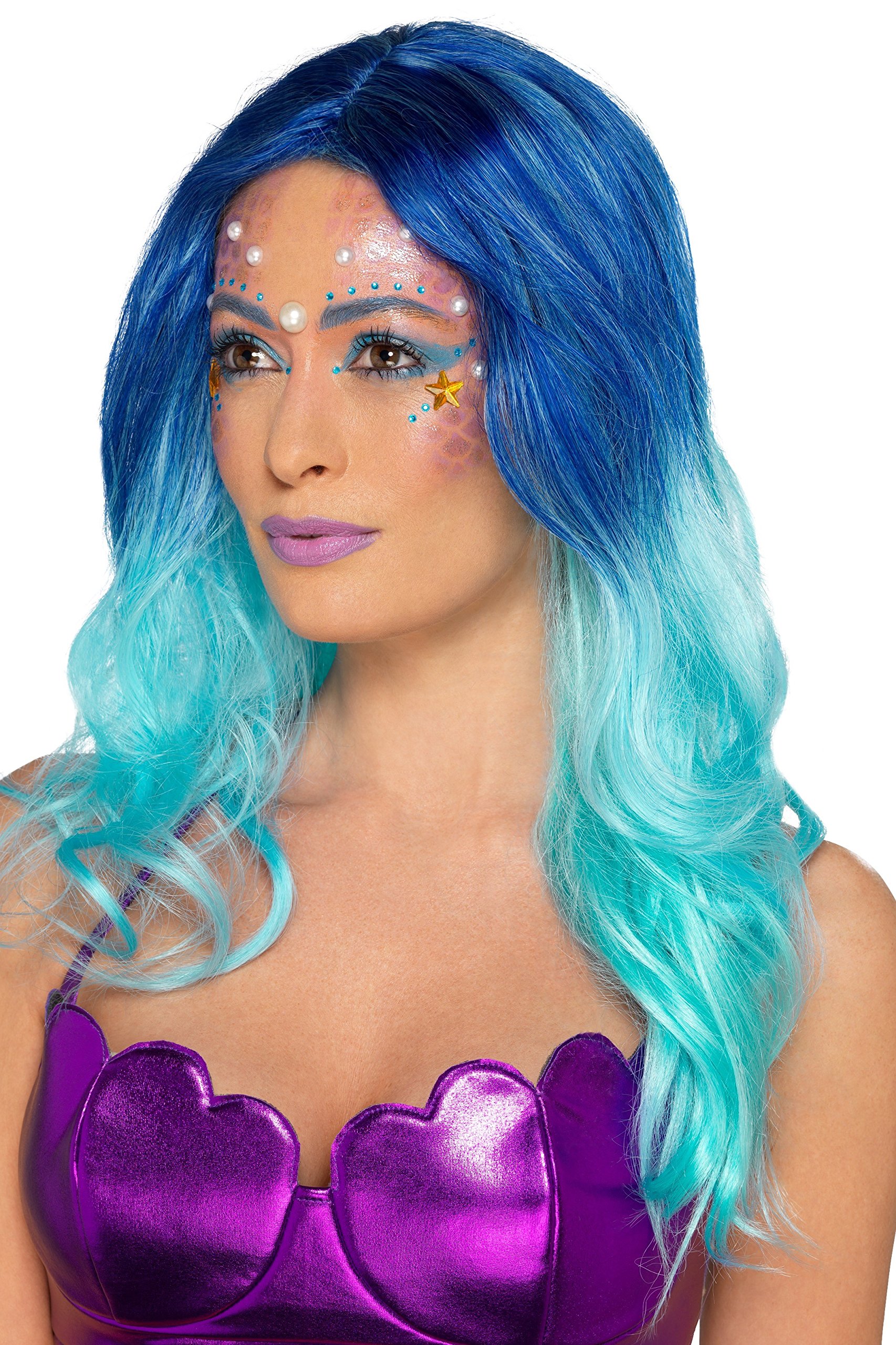 Smiffys Mermaid Makeup Set - Waterproof Cosmetic Kit for Kids & Adults - Perfect for Halloween, Costume Parties & Mermaid Themed Events