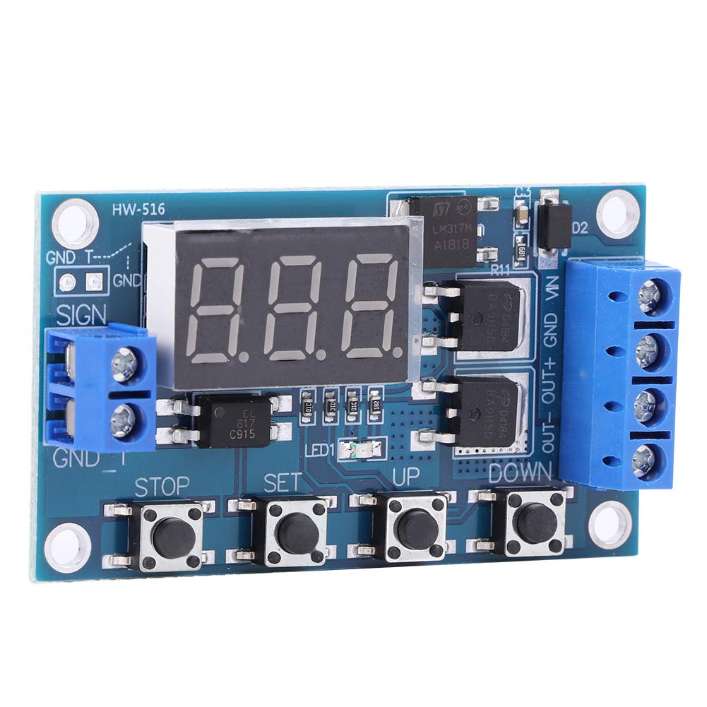 2.4 x 1.3in Timer Relay Module - Adjustable Trigger Cycle Timing & Delay Switch for Smart Home Automation, Electronic Experiments, and DIY Projects - Dual MOS Tube Control Board for Lighting, Appliances, and Industrial Equipment