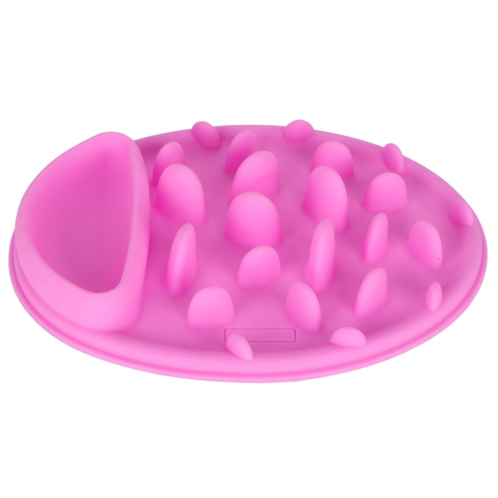 Dioche Durable Non-Toxic Silicone Slow Feeder Bowl for Cats & Dogs - Pink Pet Food Dish to Prevent Choking & Overeating - Perfect for Fast Eaters, Digestion Aid, Mealtime Enrichment
