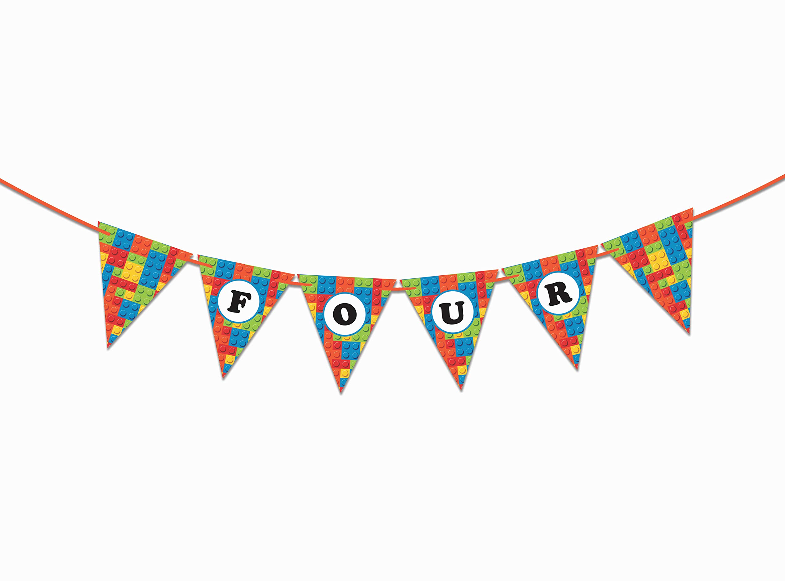 4th Birthday Party Decorations for Boys - 'I Am Four' Paper Garland, Banners & Streamers - Perfect for Kids' Birthday Celebrations & Decor