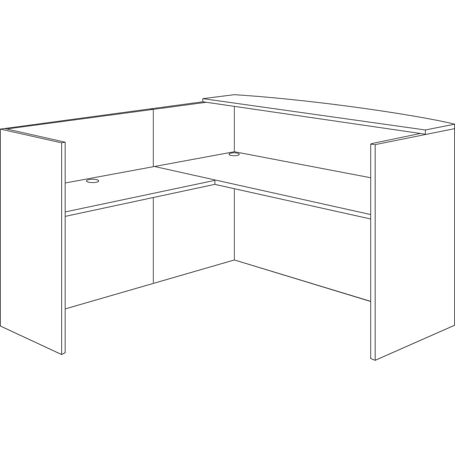 Alera Valencia Series Reception Desk with Transaction Counter - 71