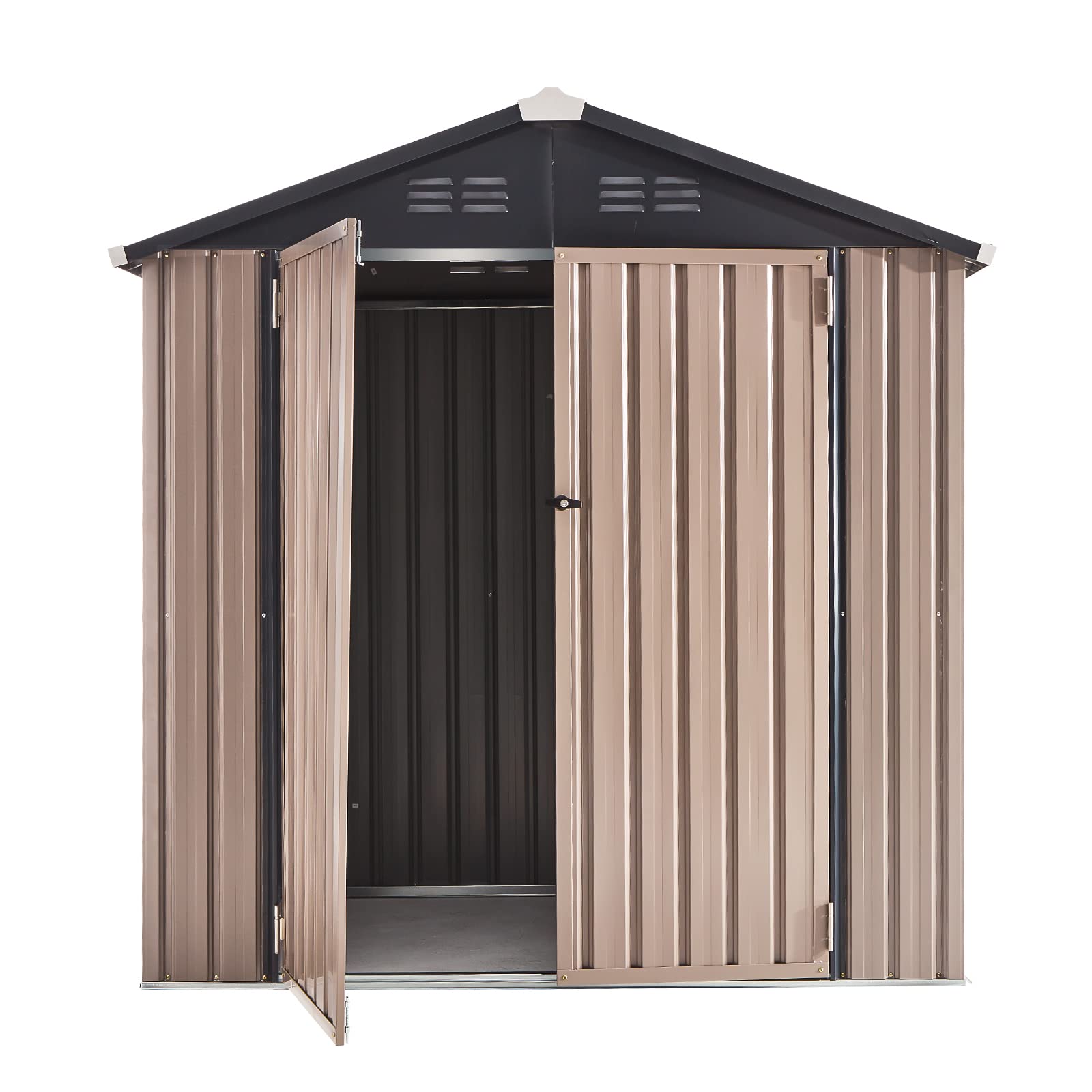 AECOJOY 6x4 Feet Metal Storage Shed with Lockable Doors - Outdoor Utility Shed for Garden Tools, Lawn Equipment & Patio Furniture Storage - Perfect for Backyard, Garage & Home Organization