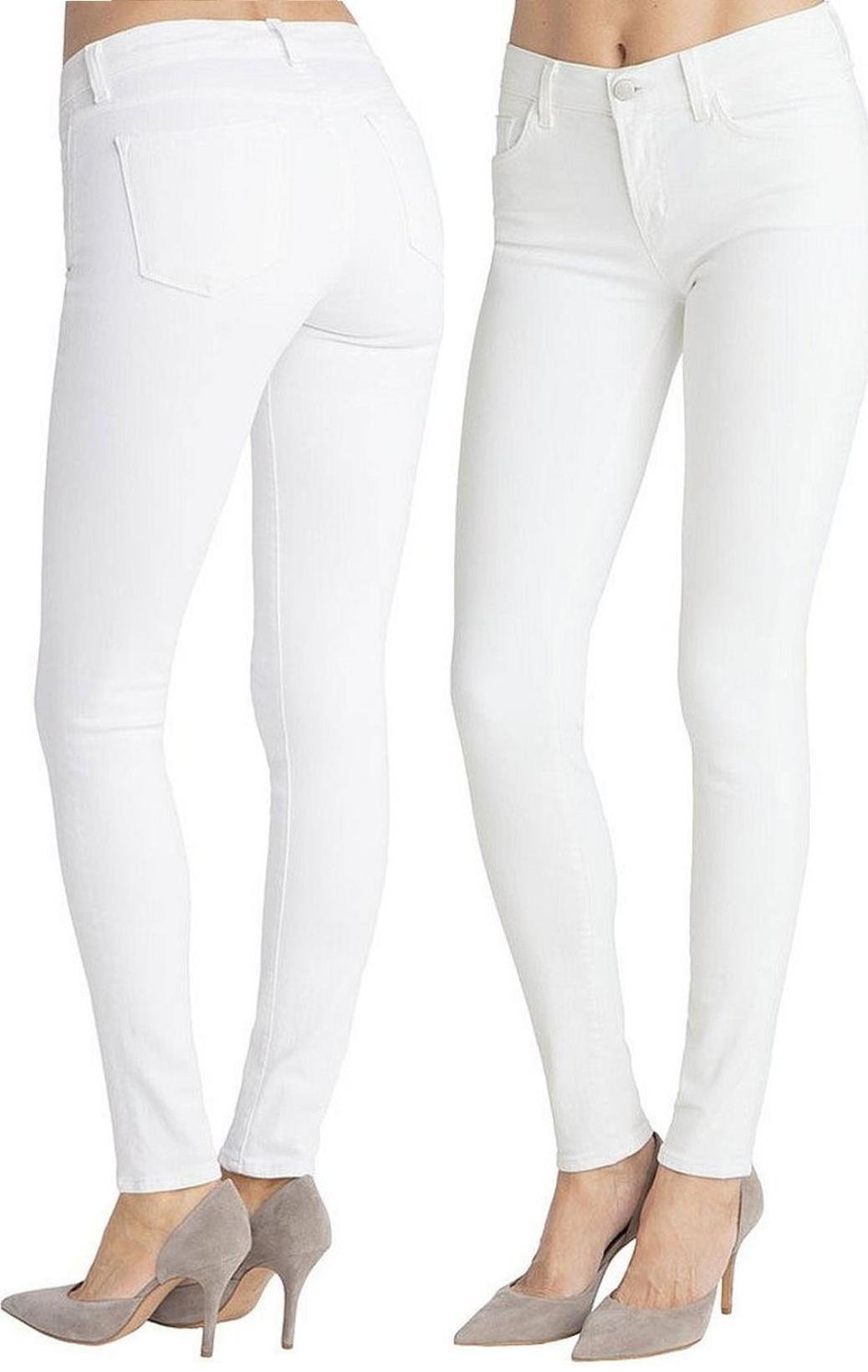 GESO Women's Premium Soft Stretch White Skinny Jeans - Comfortable Slim Fit Denim Pants for Casual Wear & Everyday Outfits