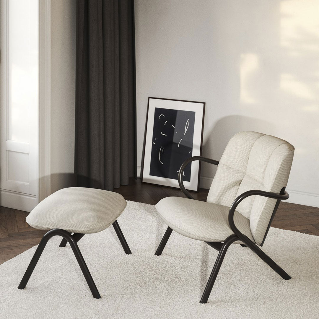 Modern Cissy Ottoman with Sturdy Beech Wood Frame - Perfect for Living Room, Bedroom, and Home Office Seating & Storage