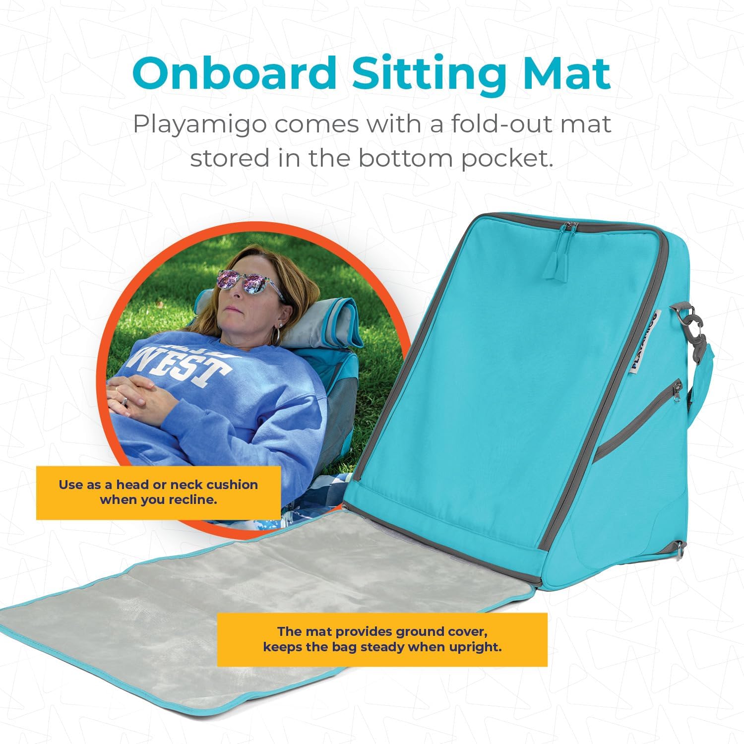 Portable Folding Ground Chair with Backpack Tote Bag - Lightweight Compact Outdoor Seat for Beach, Picnic, Camping, Travel & Music Festivals | Perfect for Backyard Relaxing, Park Outings and Concert Events