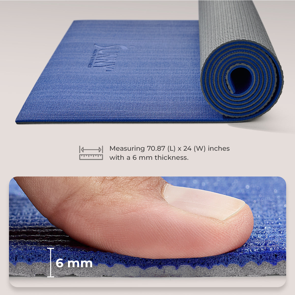 Non-Slip Dual Color Exercise Yoga Mat for Home & Studio Workouts - Extra Thick & Eco-Friendly for Pilates, Stretching & Meditation