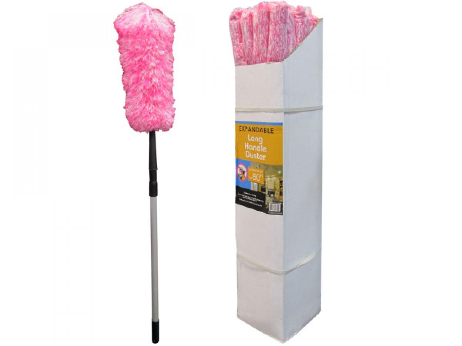 StarSun Depot Expandable Long Handle Duster Floor Display - Set of 24 | Extendable Dust Mop for High Ceilings & Hard-to-Reach Areas | Perfect for Home Cleaning, Office Maintenance & Retail Store Displays