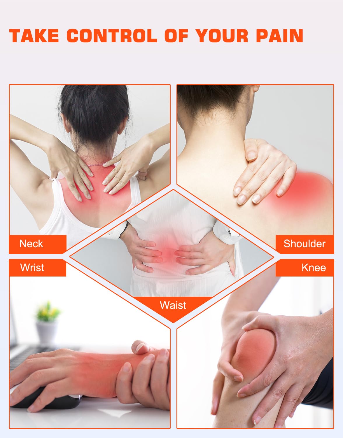 Holsn Red Light Therapy Device - 14x650nm & 3x808nm Infrared Light for Pain Relief, Joint & Muscle Recovery - At-Home Body Therapy for Back Pain, Arthritis & Skin Rejuvenation | Perfect for Home Gym, Spa & Wellness Routine