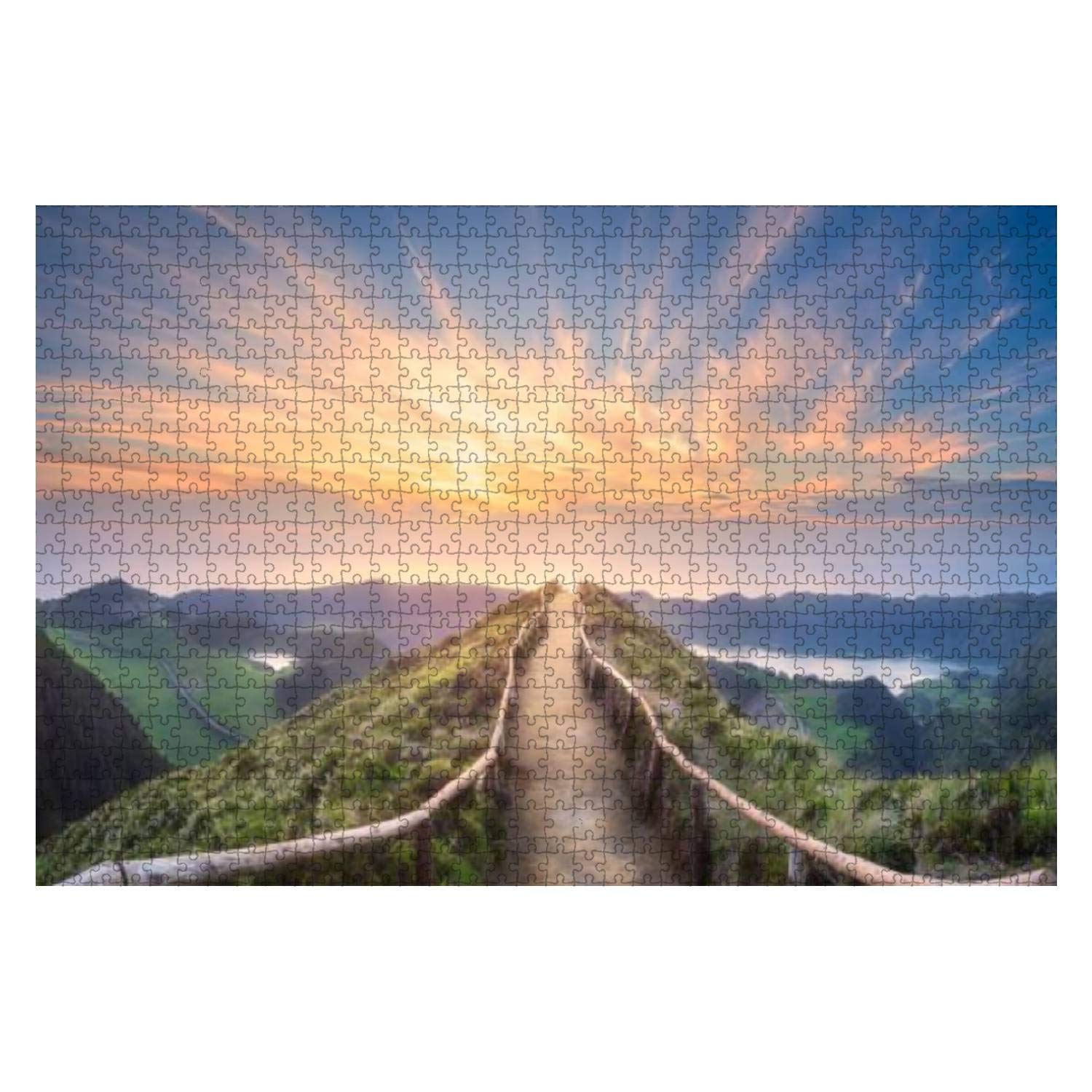 500-Piece Mountain Landscape Jigsaw Puzzle - Ponta Delgada Island, Azores Scenic Wooden Puzzle for Adults & Kids | Educational Toy, Family Game Night, Home Decor & Stress Relief Activity