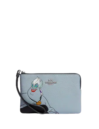 Coach Disney X Coach Corner Zip Wristlet with Ursula Motif - Stylish Disney Villain Wristlet for Women | Perfect for Parties, Travel & Everyday Use