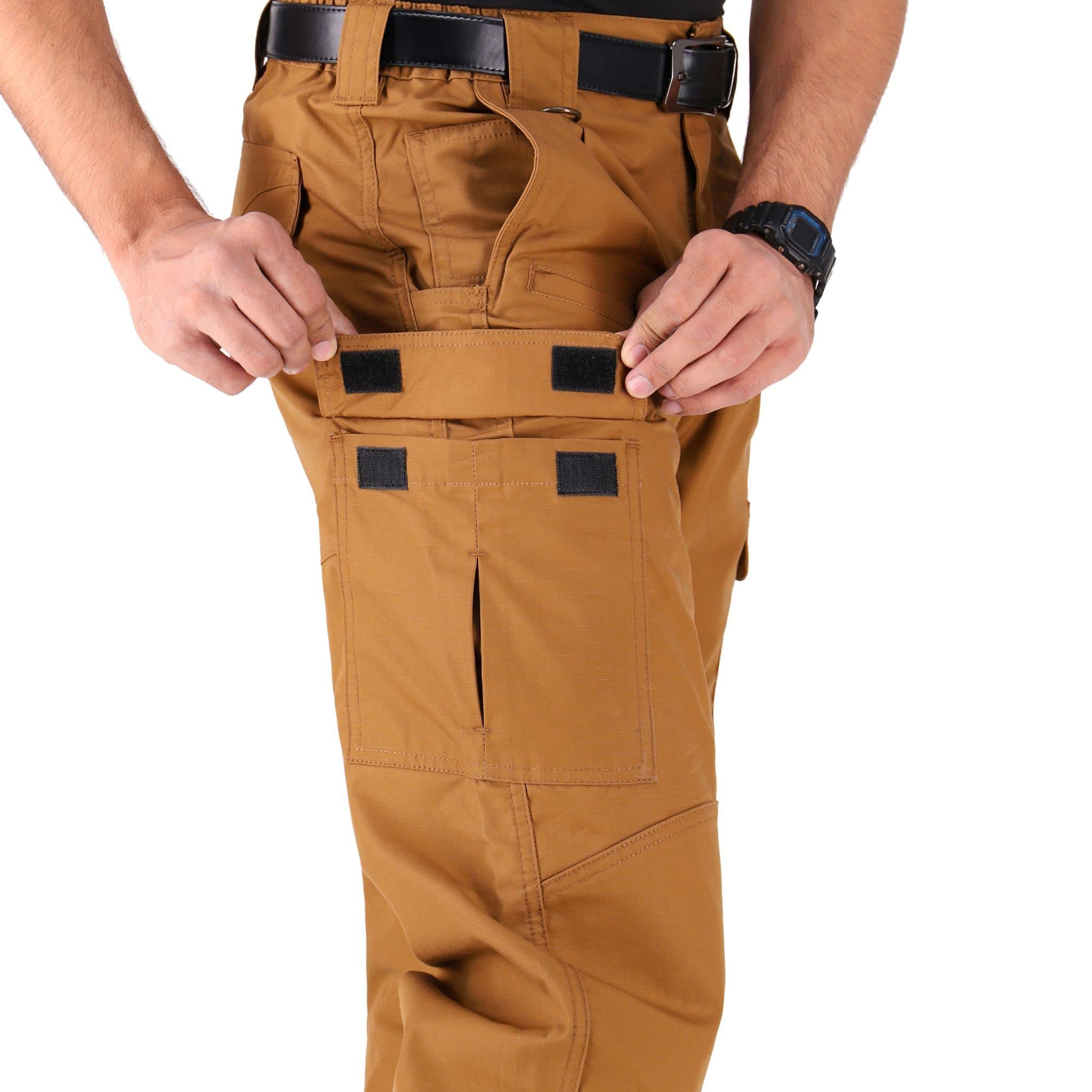 WHITEDUCK Men's Tactical Pants - Ripstop Stretch Water Resistant Cargo Pants with 13 Pockets for Military, Hiking & Outdoor Activities | Durable Work Pants for Camping, Hunting & Construction