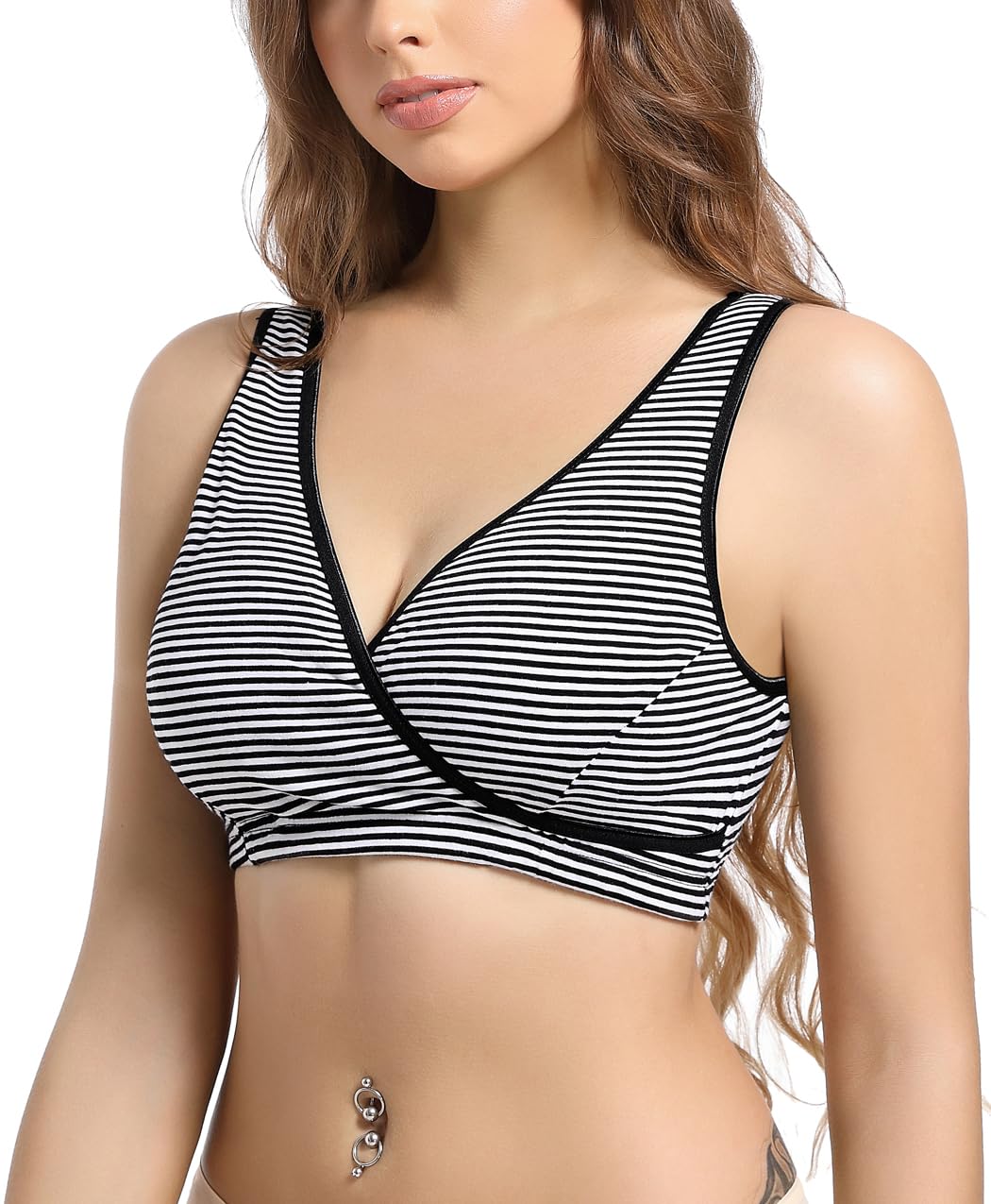 SUIEK 4 Pack Nursing Sleep Bra - Maternity Bralette for Breastfeeding - Soft Cotton Comfort Bras for Pregnant & Nursing Moms - Perfect for Nighttime & Lounge Wear