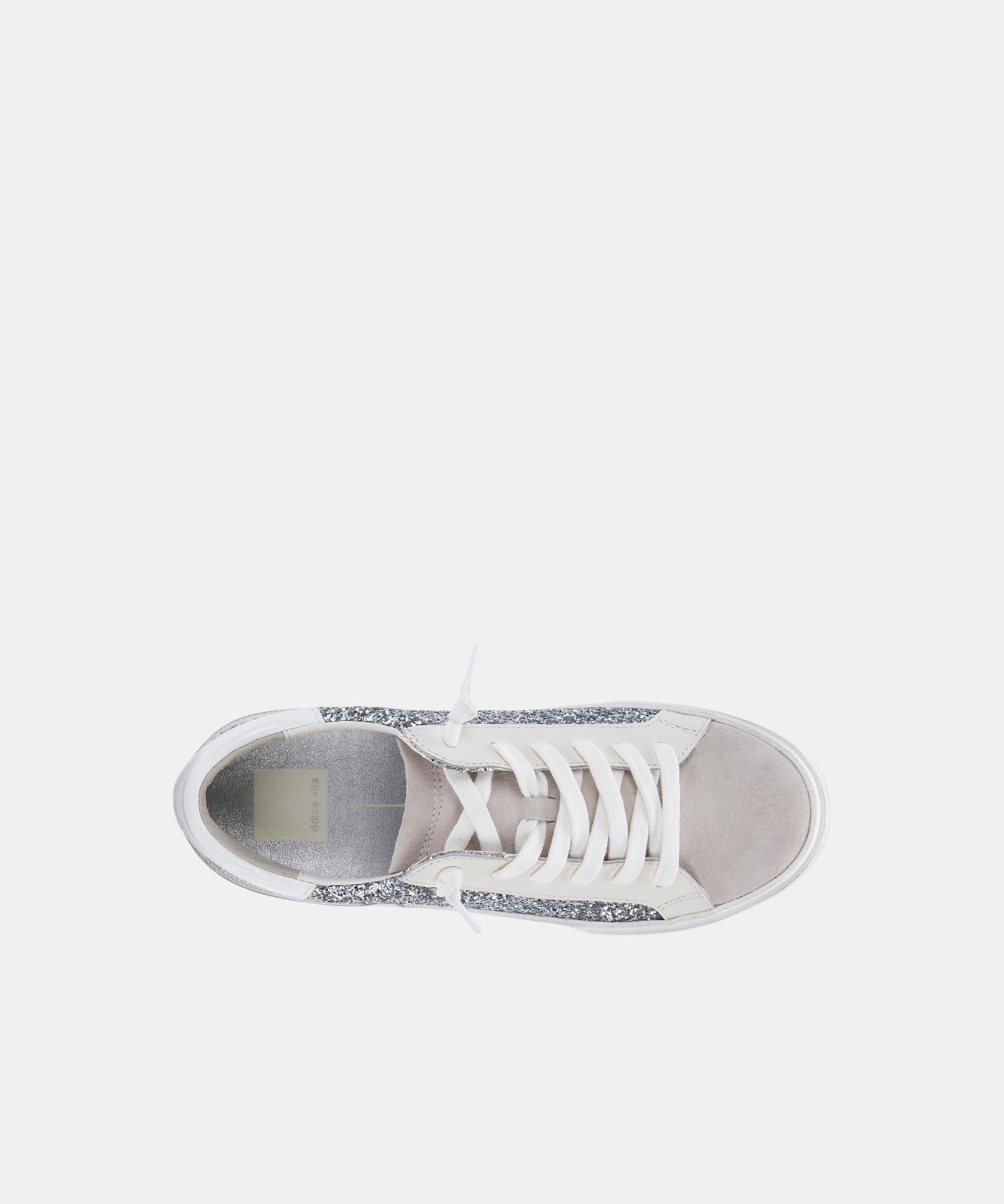 ZINA Women's Silver Glitter Sneakers - Fashionable Comfort for Casual Wear, Gym & Everyday Use