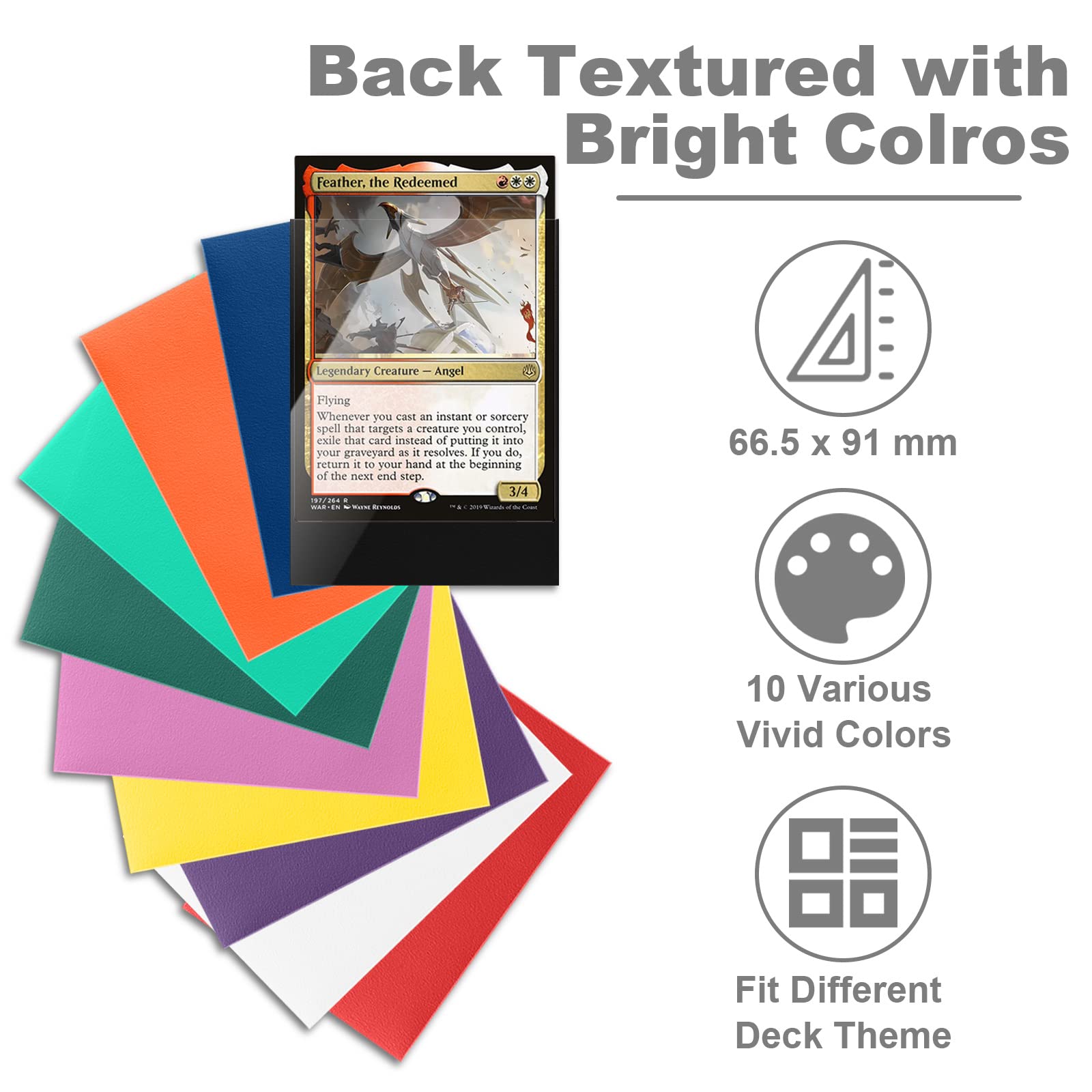 Premium Matte White MTG Card Sleeves 200 Pack - Standard Size Durable Trading Card Protectors with Anti-Slip Finish for Magic The Gathering, Pokemon, Yu-Gi-Oh & Collectible Cards - Perfect for Tournaments, Game Nights & Card Collection Storage by Fabmaker