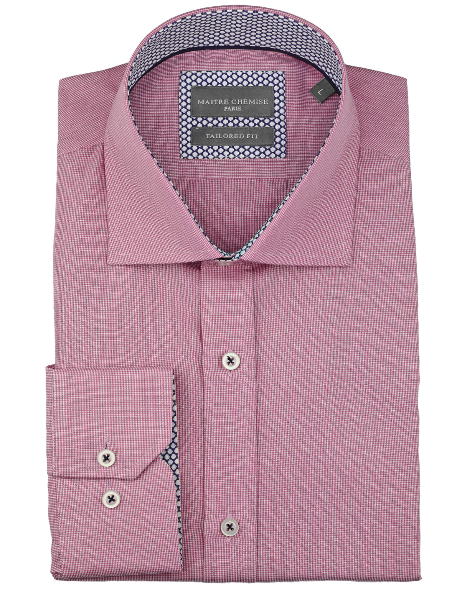 Maitre Chemise Rouen Textured Shirt for Men - Premium Red Casual Button Down Shirt - Perfect for Office, Date Night & Special Occasions