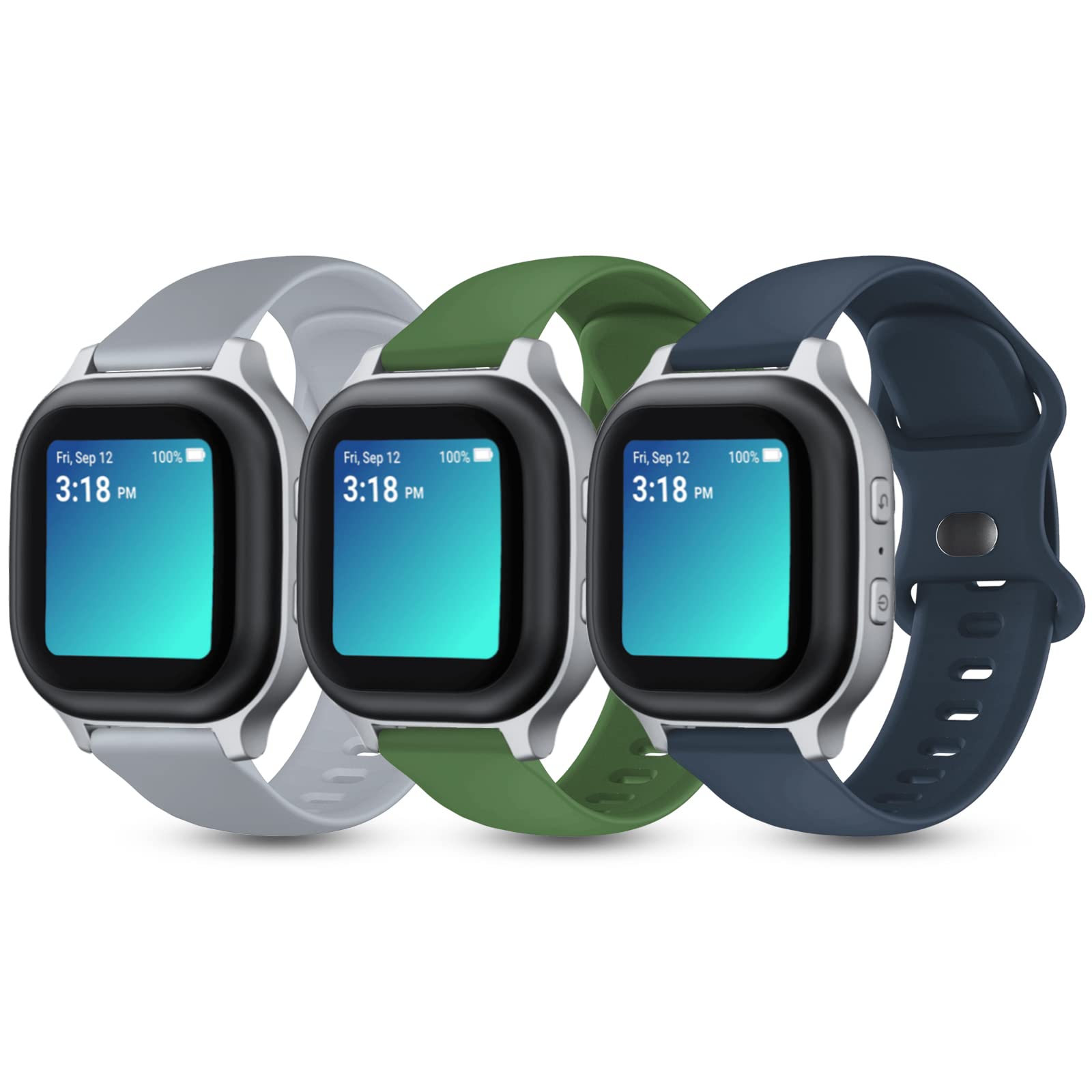 3 Pack Kids Gabb Watch Bands - Compatible with Gizmo Watch 1/2/3 - Soft Silicone Sport Strap for Boys & Girls - Perfect for School & Play