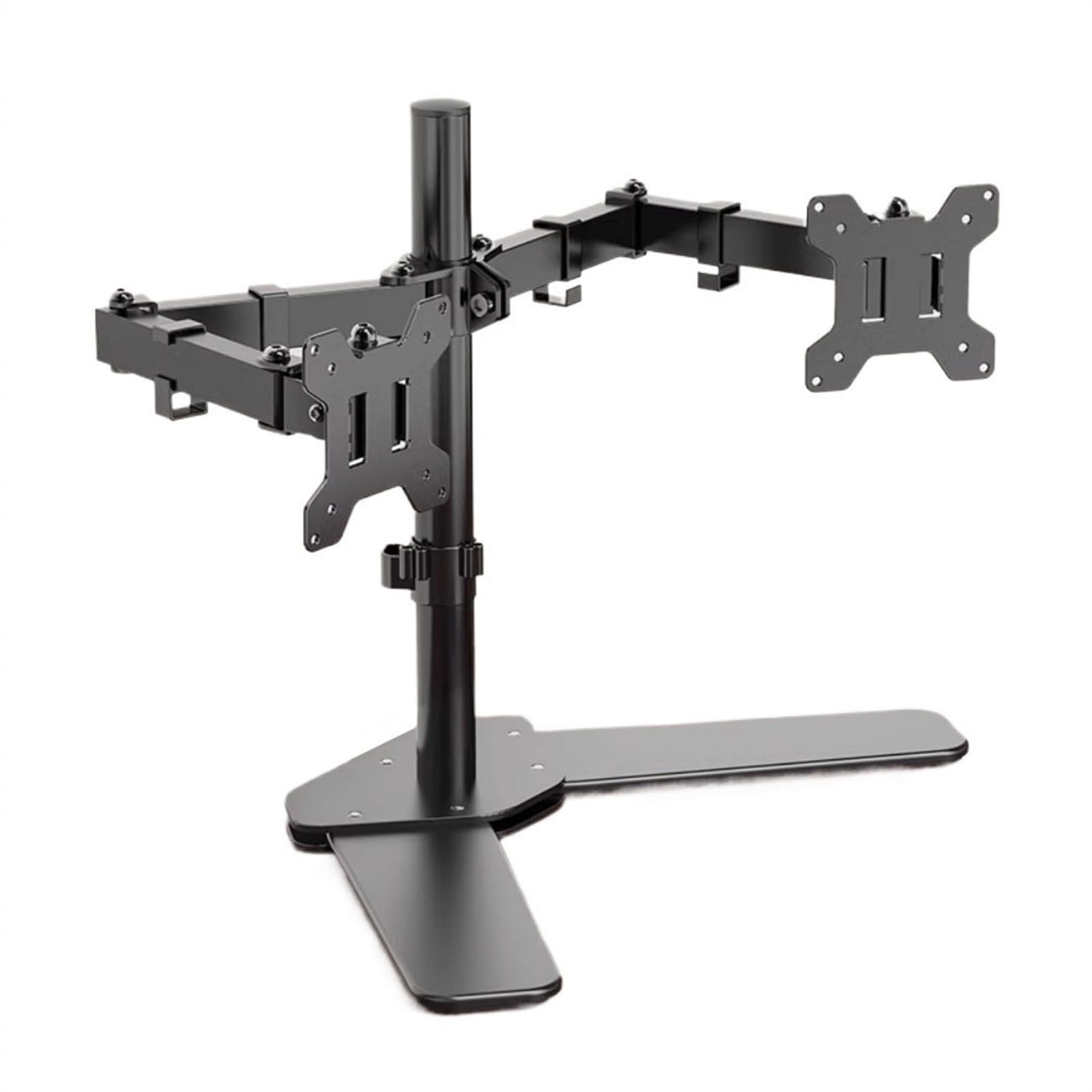 Adjustable Dual Monitor Stand for 2 Screens up to 30 inch - Heavy Duty Steel VESA Mount with Freestanding Base (26.4 lbs Capacity) - Perfect for Home Office, Gaming Setup & Workspace Ergonomics