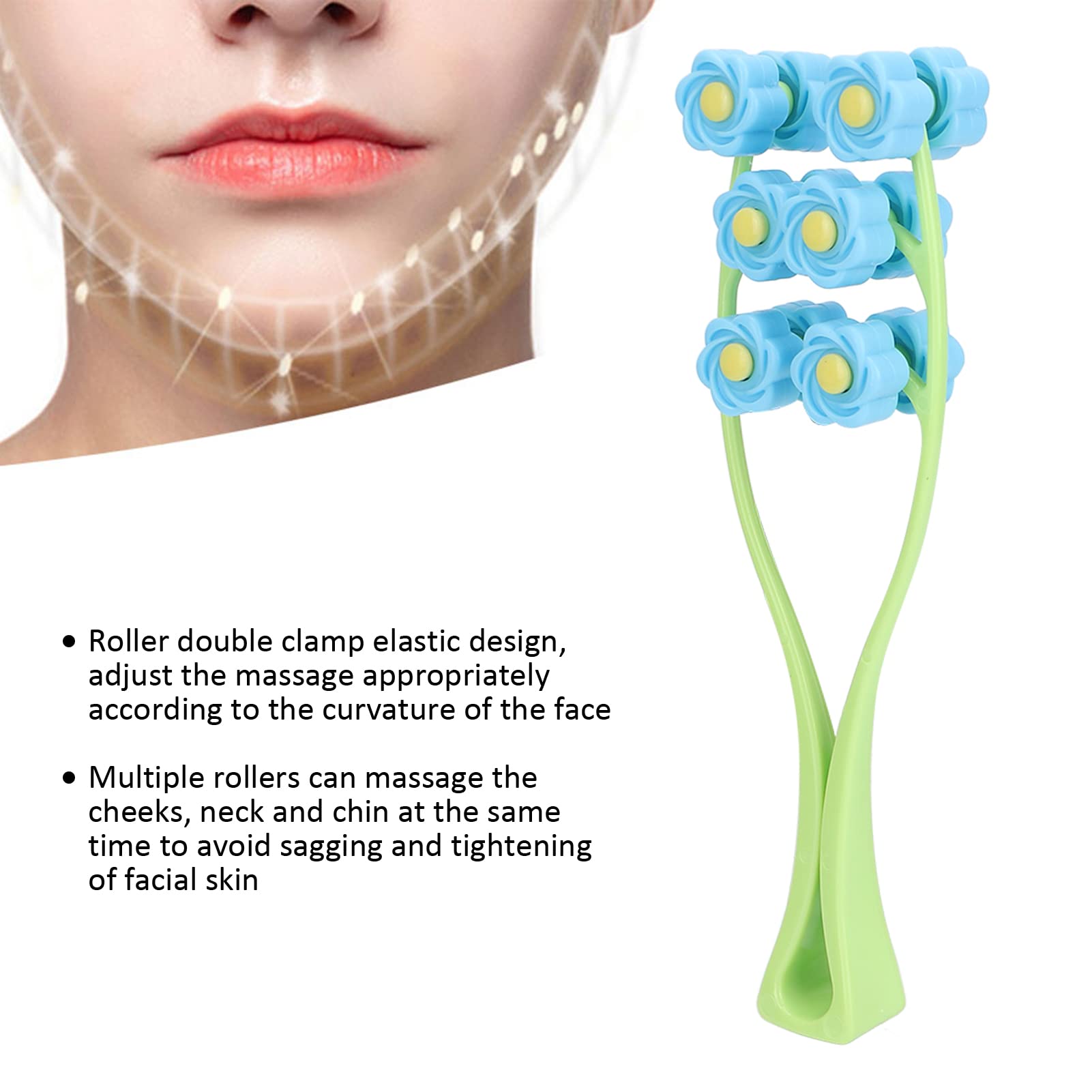 Flower-Shaped Face Massage Roller - Plastic Skin Care Massager for Relaxation & Anti-Aging (Blue) | Perfect for Home Spa, Facial Rejuvenation & Stress Relief