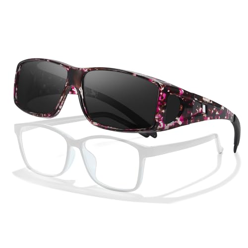 A04 Purple Ink Frame Polarized Gray Lens Wrap Around Sunglasses