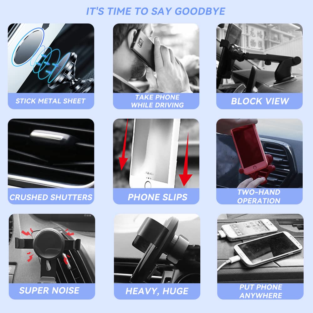 2022-2023 Honda Civic 11th Gen Car Phone Holder - Auto-Clamping Air Vent Mount with Sense Lock Technology, One-Hand Operation Dashboard Phone Stand for iPhone & Android (4-7 Inch) - Perfect for GPS Navigation & Hands-Free Driving