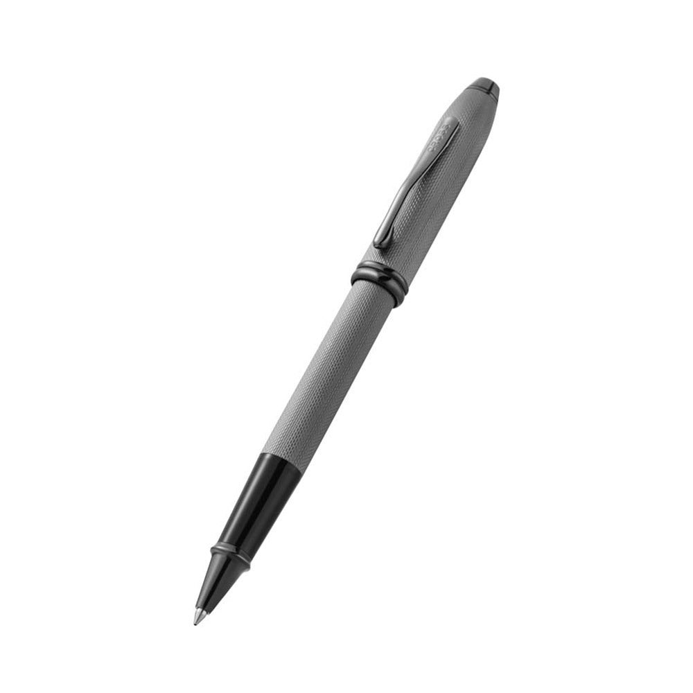Cross Townsend Polished Slate Gray Engraved Diamond Pattern Rollerball Pen - Premium Writing Instrument for Business, Gifts & Signature Documents