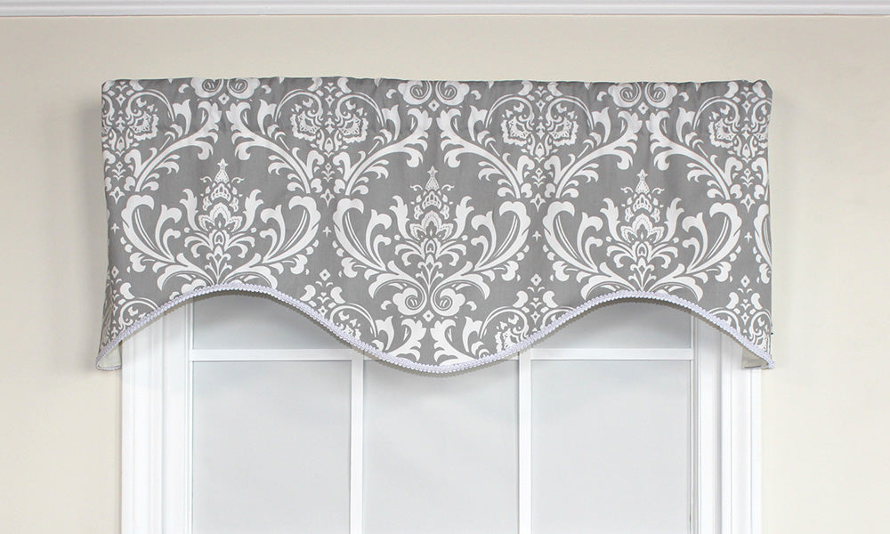Elegant Royal Damask Cornice Valance - Premium Window Treatment for Living Room & Bedroom Decor - Classic Home Decoration for Curtains & Drapes