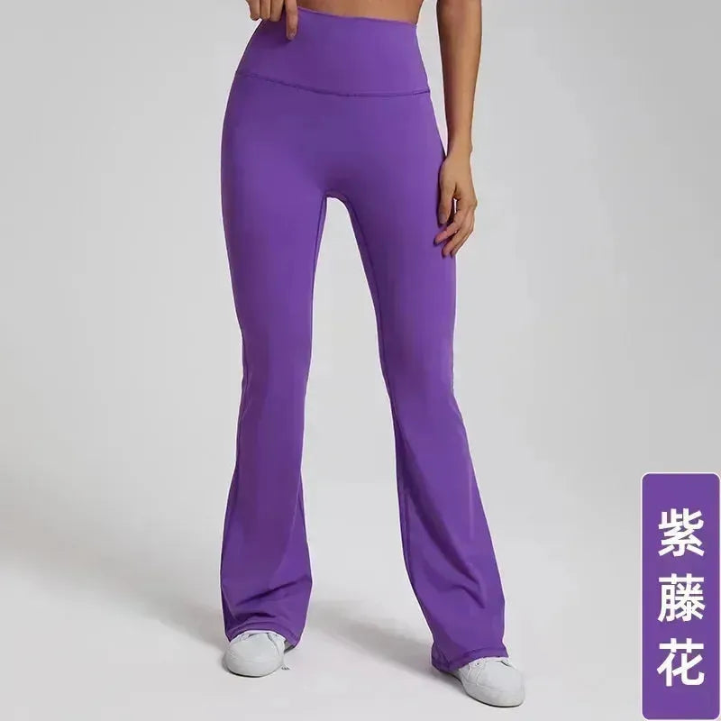 Women's Low Rise Flare Yoga Pants - High Waisted Wide Leg Athletic Leggings for Sports, Fitness & Dance | Perfect for Gym, Running, Outdoor & Casual Wear