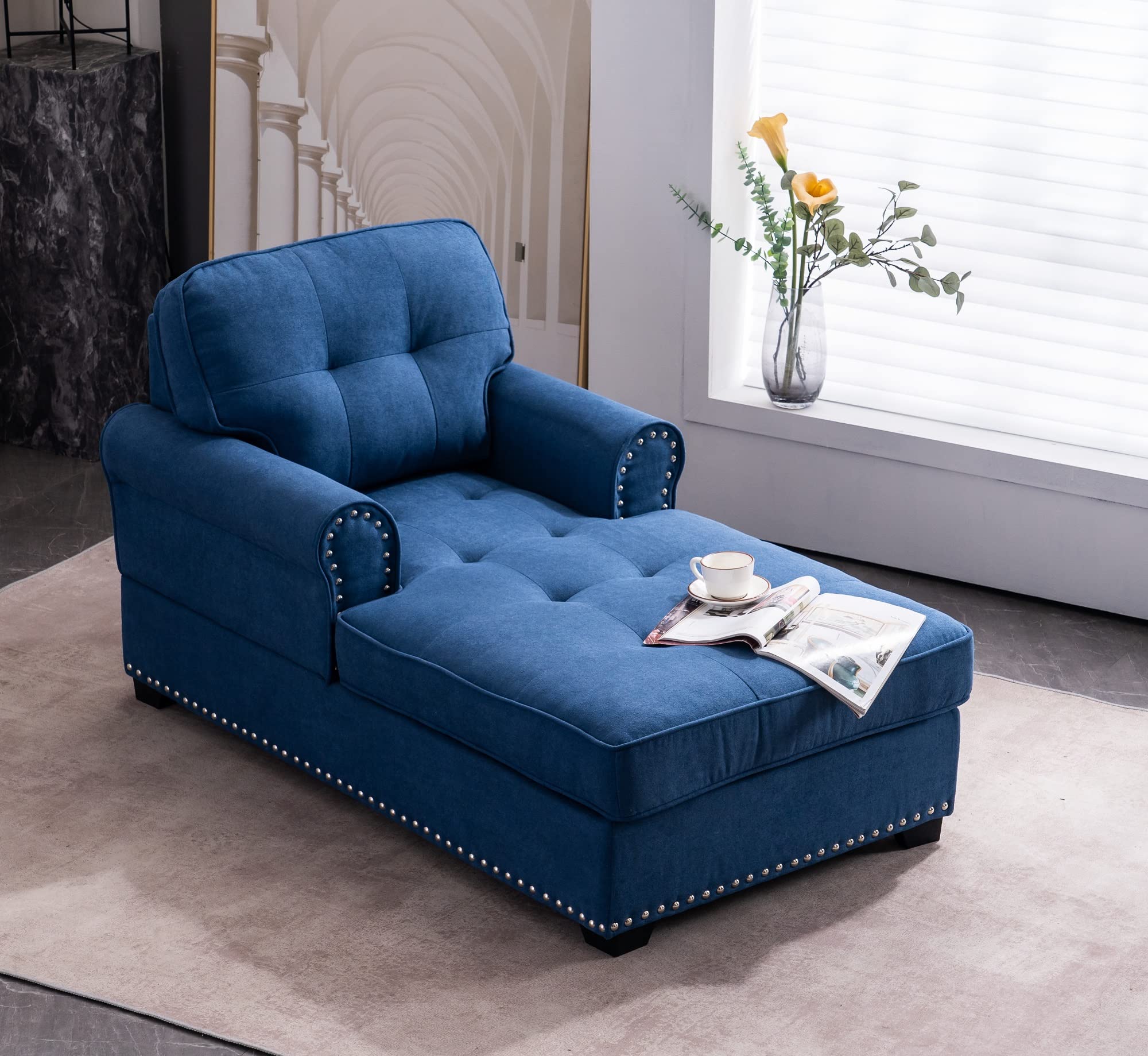 Modern Velvet Upholstered Chaise Lounge Chair 59