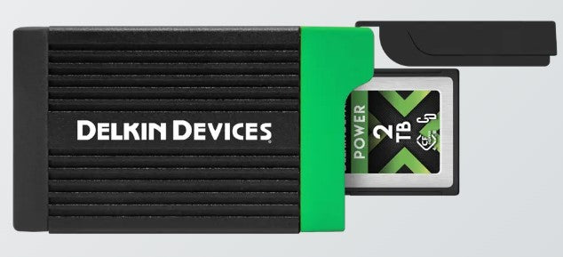 Delkin Devices USB 3.2 CFexpress Memory Card Reader - High-Speed Data Transfer for DSLR, Mirrorless & Cinema Cameras - Perfect for Professional Photographers & Videographers