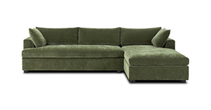 Milo Right Facing Sleeper Sectional Sofa with Chaise - Modern L-Shaped Couch for Small Spaces - Perfect for Living Room, Apartment, and Home Theater Comfort