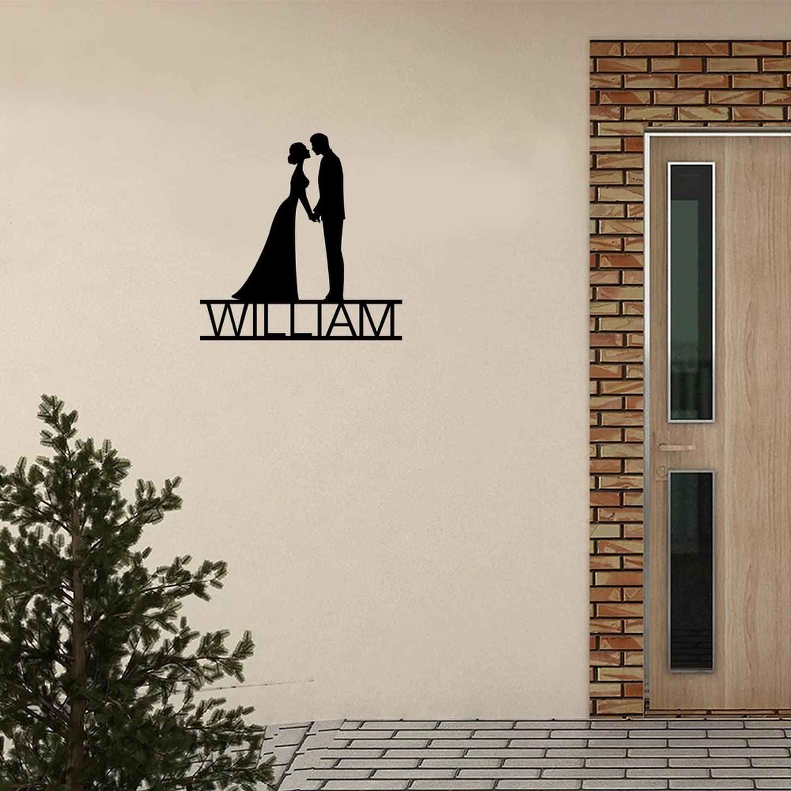Personalized Rustic Metal Wedding Sign - Custom Couples Name Steel Wall Hanging for Farmhouse, Patio & Home Decor (24 Inch) | Perfect for Wedding Gifts, Anniversary Decor & Outdoor Rustic Weddings