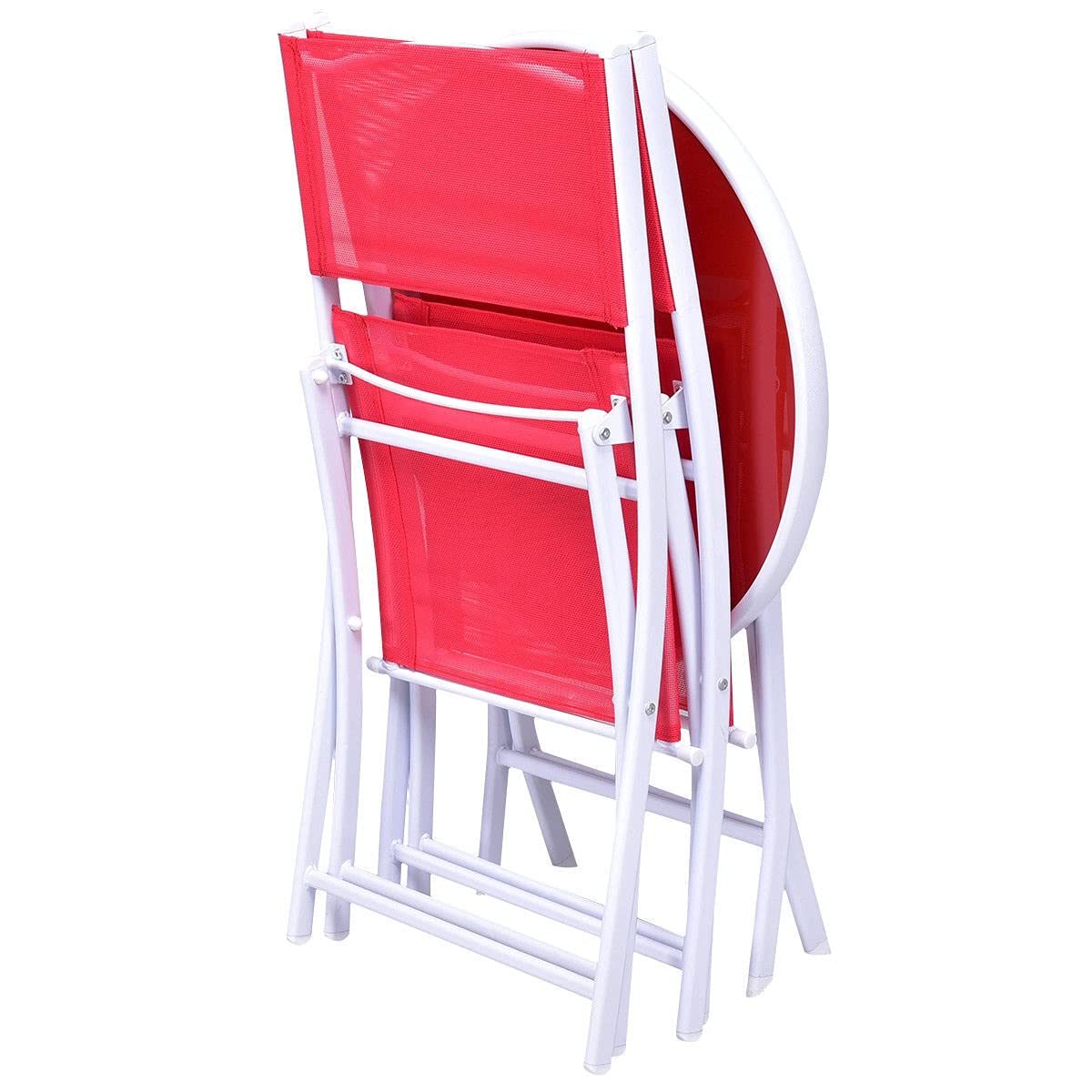 Outdoor Wicker Rattan Patio Bistro Set 3-Piece Folding Table and Chairs - Garden, Backyard, Balcony Furniture for Relaxing & Dining Al Fresco