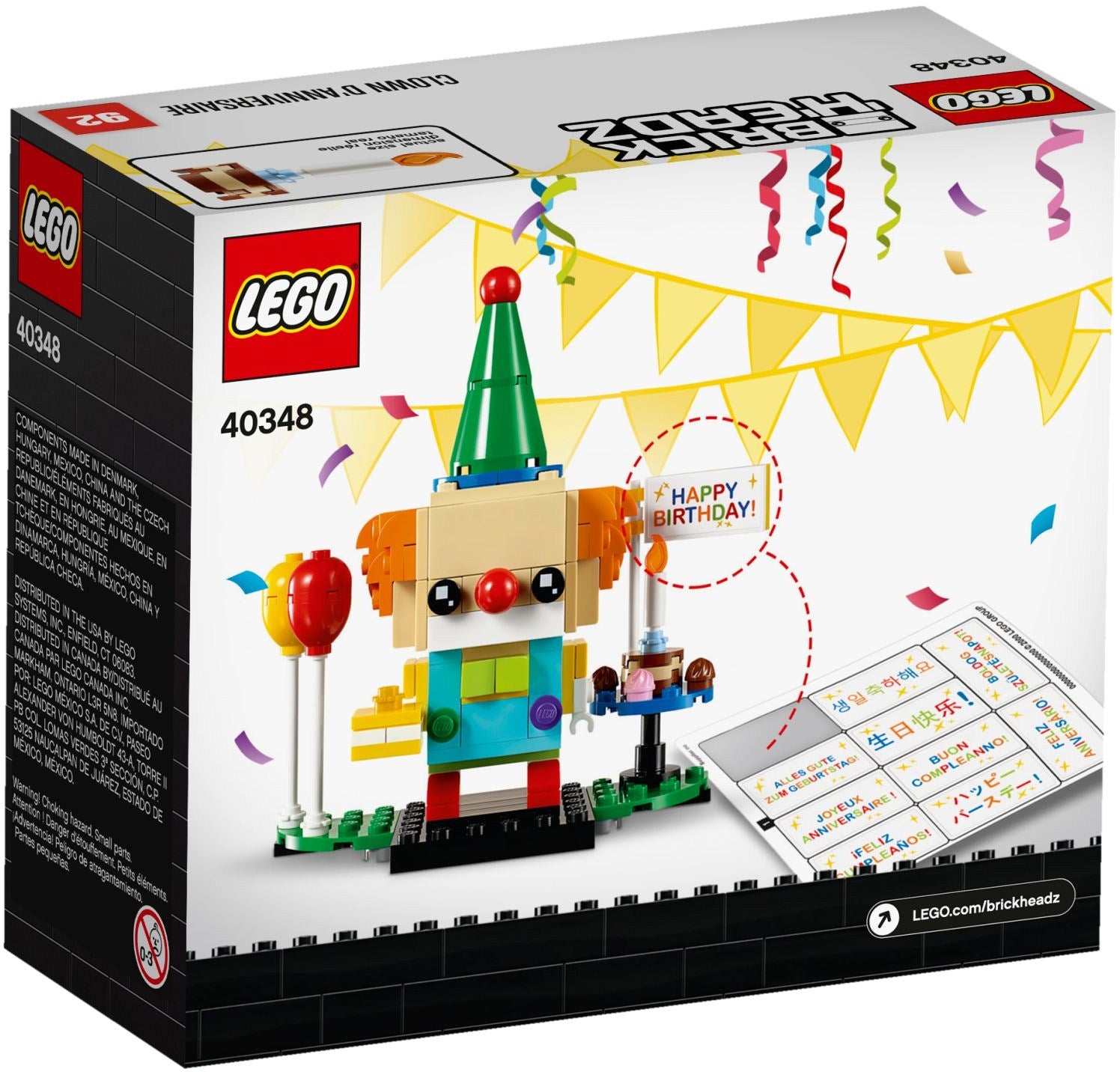 LEGO 40348 Birthday Clown Building Blocks Set - Fun Party Gift for Kids & Collectors | Perfect for Birthday Celebrations & LEGO Displays