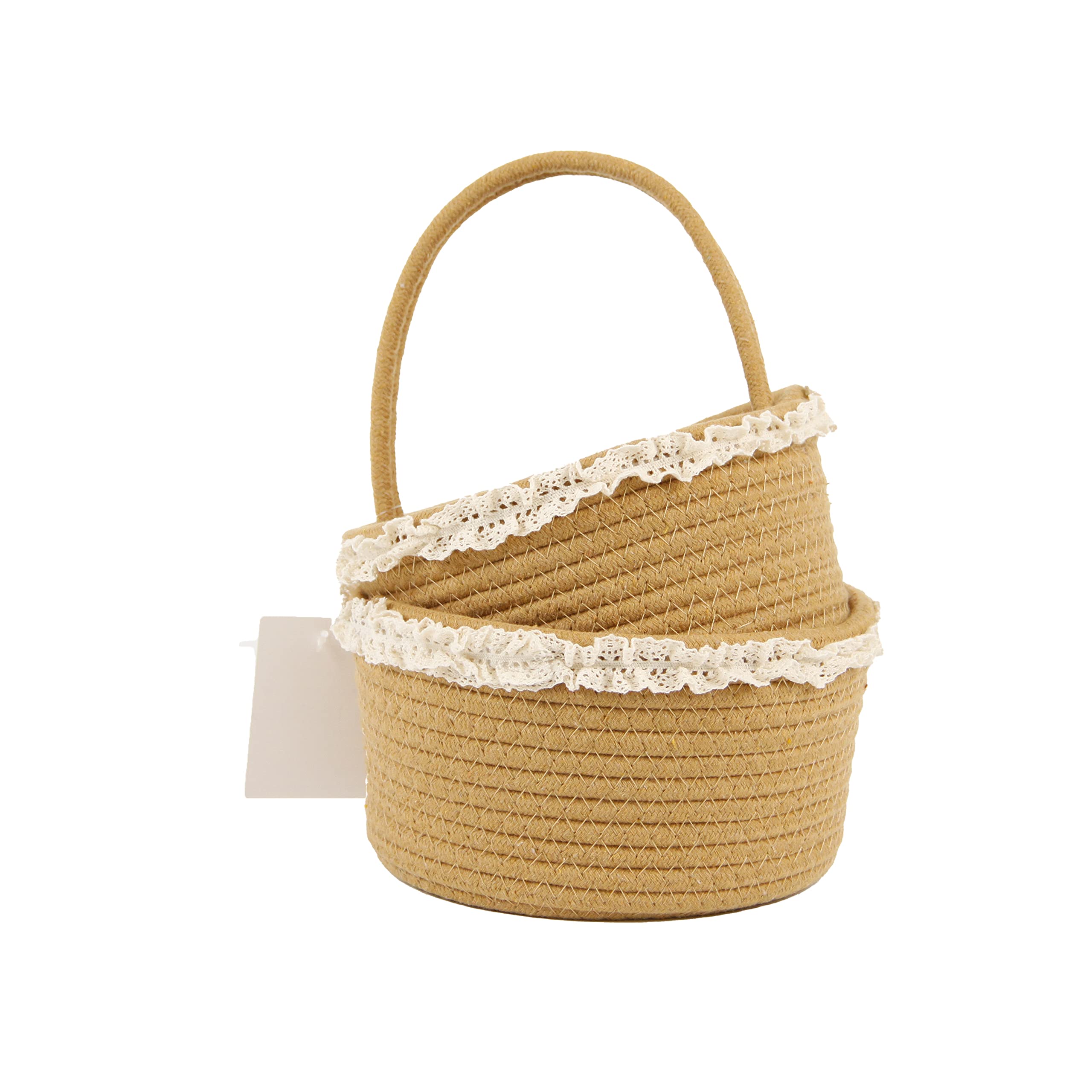 Mini Woven Cotton Baskets (Set of 2) - Nursery & Home Storage Organizers