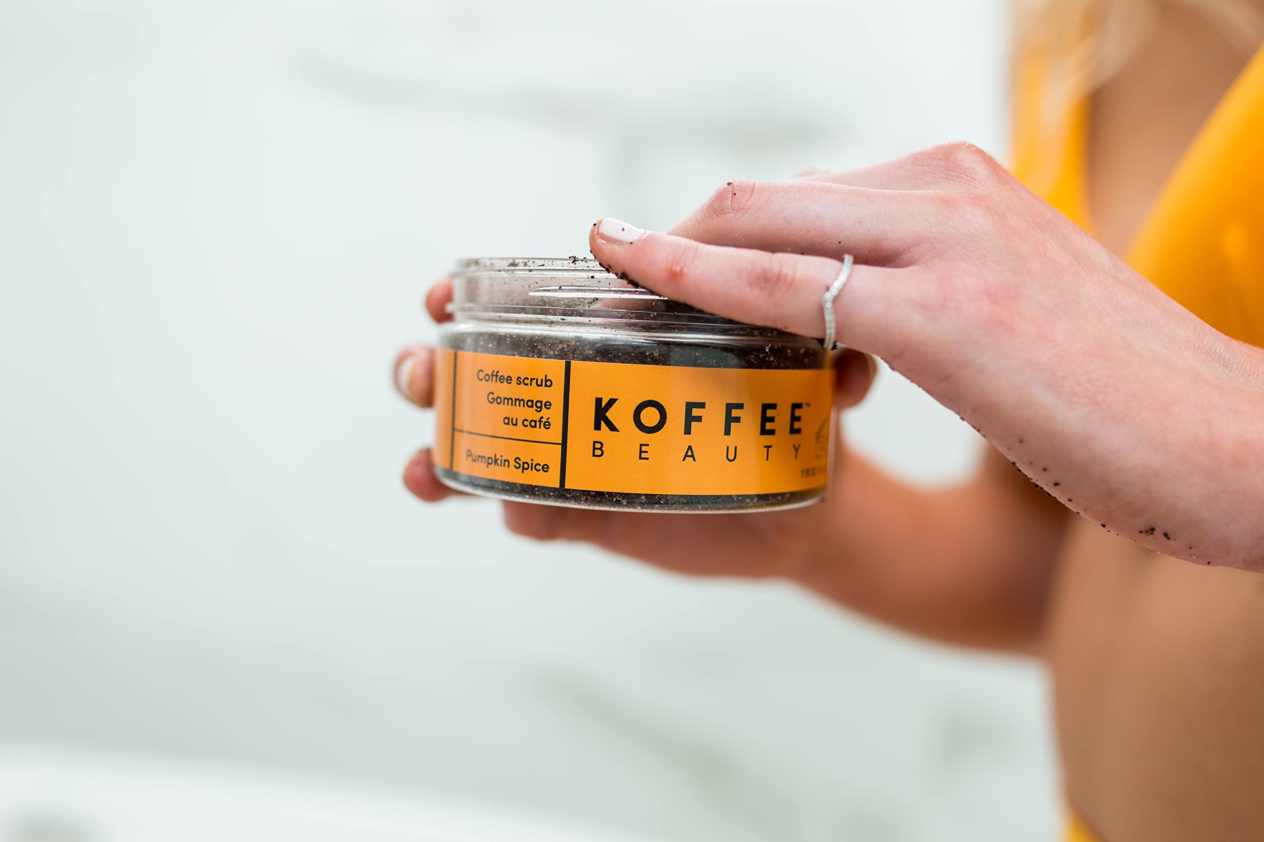 Koffee Beauty Pumpkin Spice Coffee Scrub - Exfoliating Body Scrub for Smooth Skin, 4 oz - Perfect for Spa Day & Self Care Routine