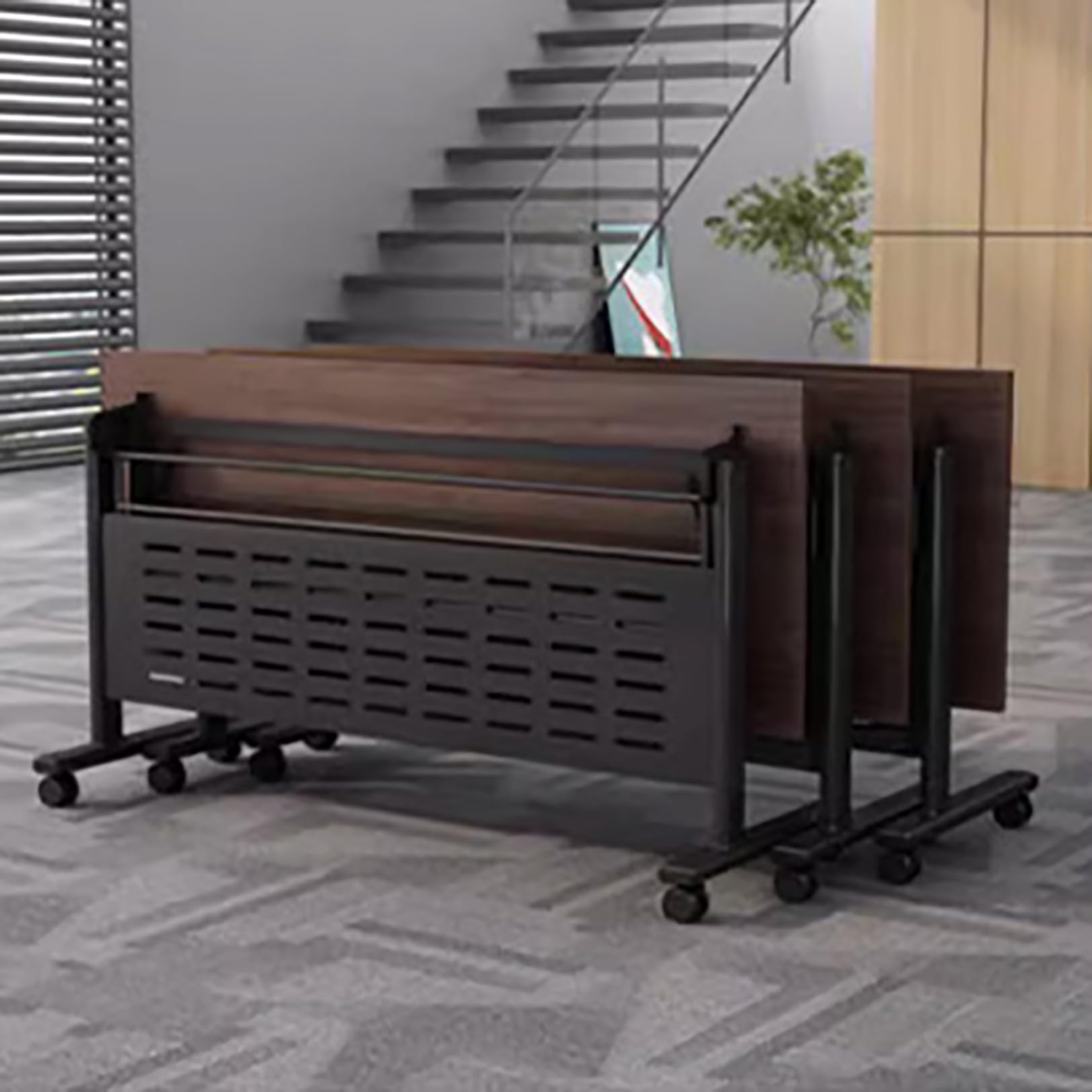 Foldable Conference Table with Wheels - Mobile Flip Top Training Table for Office, Classroom & Meetings | Portable & Space-Saving Design for Business, Education & Event Spaces