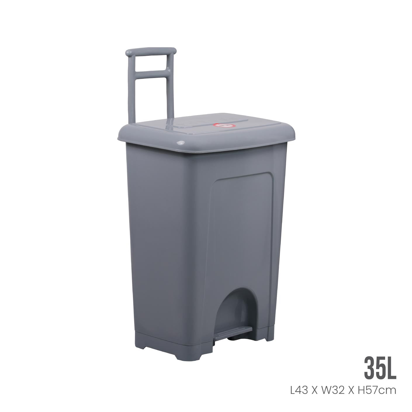35L Step Trash Can with Handle - Durable & Hands-Free Waste Bin for Kitchen, Bathroom, Office - Easy Step Pedal Operation & Odor Control