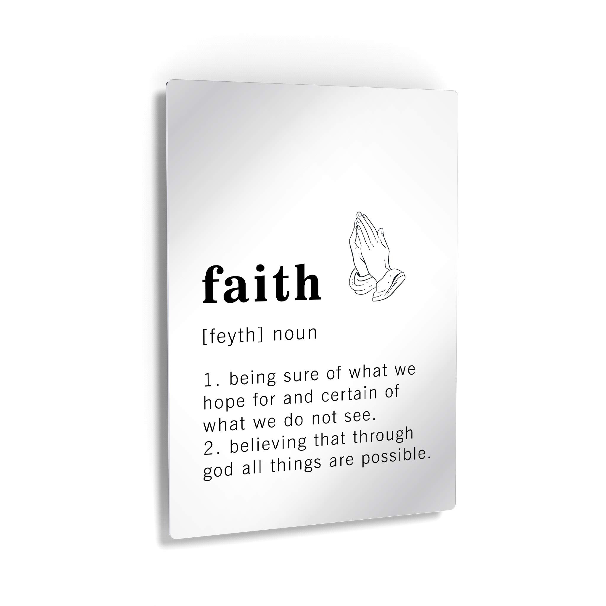 Funny Noun Dictionary Definition of Faith Metal Print - Inspirational Quote Sign for Office, Living Room, Bedroom & Bathroom - Ready to Hang Wall Art Home Decor (30x20 Inches, Made in USA) - Perfect for Gifts, Housewarming & Motivational Spaces