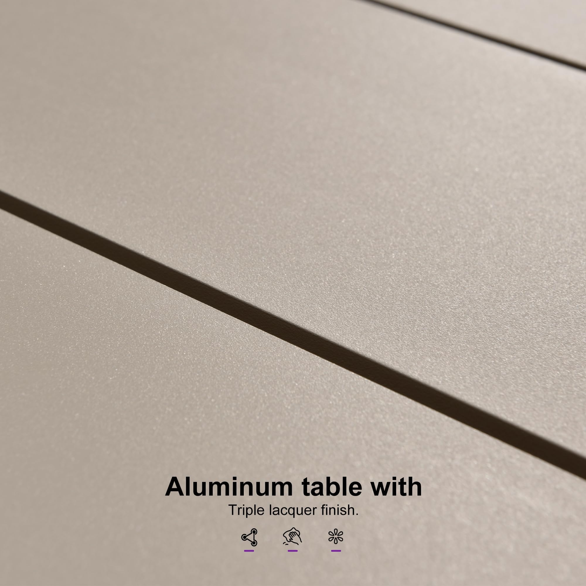 PURPLE LEAF 9-Piece All-Weather Outdoor Dining Set for 8 - Square Aluminum Table with Rope Weave Chairs & Cushions - Champagne - Perfect for Backyard, Deck, Patio, and Indoor Use