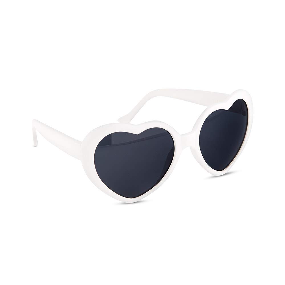 WEDDINGSTAR Women's Unique Heart-Shaped Bachelorette Party Sunglasses - White - Perfect for Bridal Showers, Girls' Night Out & Bachelorette Parties