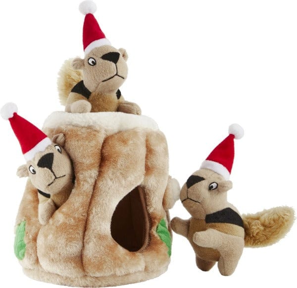 Outward Hound Hide A Squirrel Plush Dog Toy - Interactive Puzzle Game for Dogs with 3 Squeaky Squirrels - Holiday Gift for Small & Medium Breed Puppies - Perfect for Indoor Playtime & Mental Stimulation