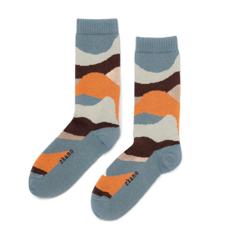 Zkano Stone River Crew Socks - Soft Cotton Comfort Socks for Men & Women - Perfect for Hiking, Running & Everyday Wear