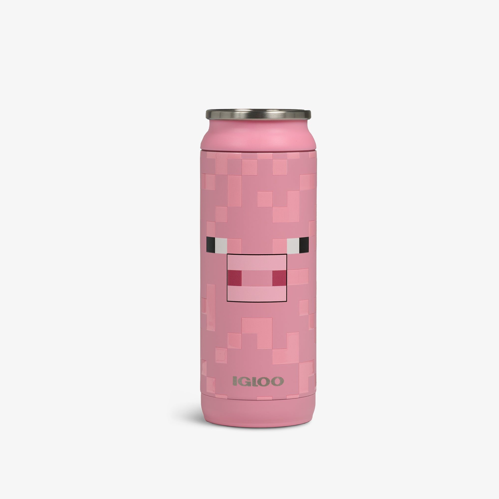 Official Minecraft Pig 16 Oz Stainless Steel Water Bottle - Perfect for School, Gaming & Outdoor Adventures