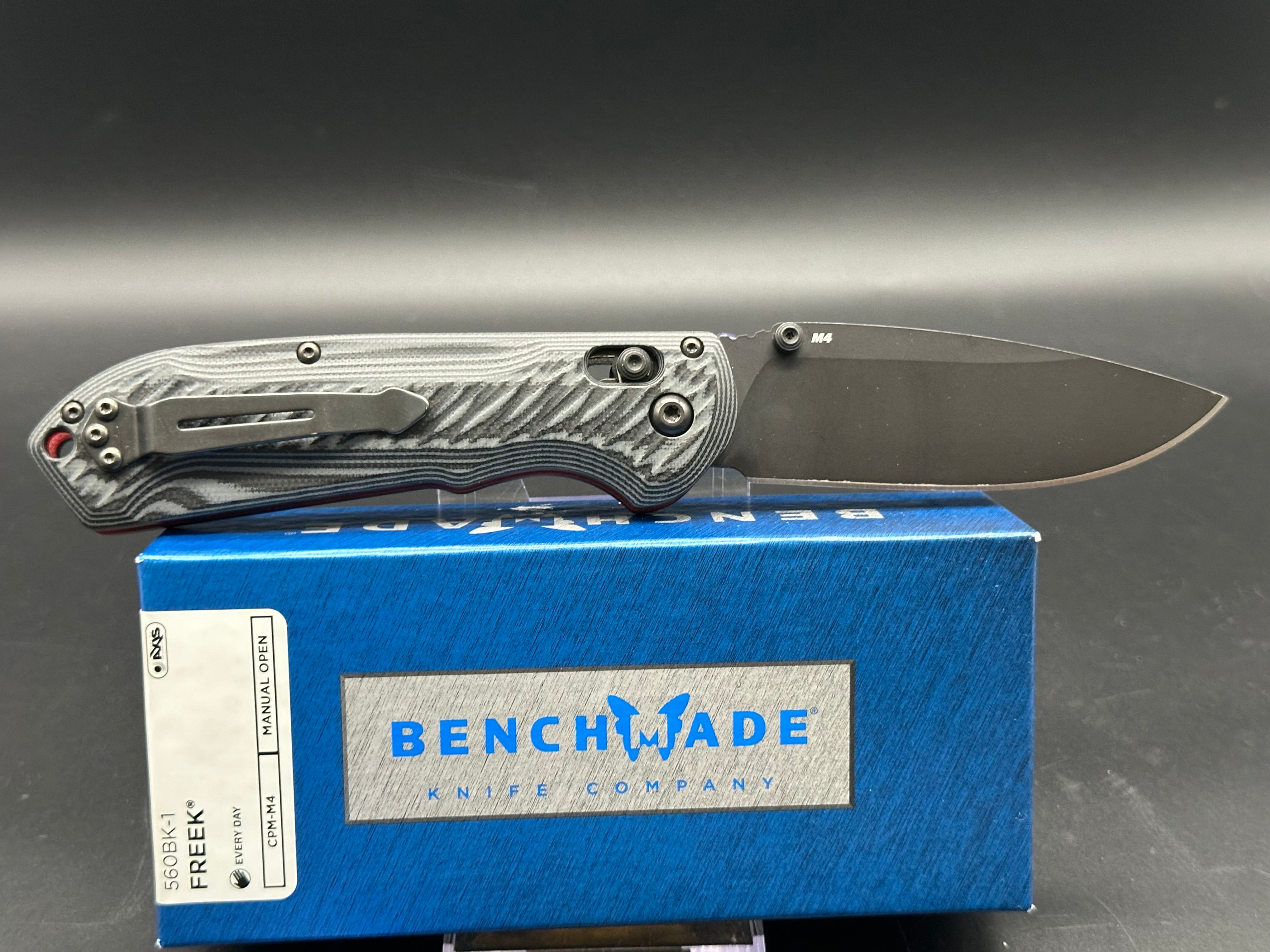 Benchmade Freek Folding Knife - Gray/Black G10 Handle, 3.6