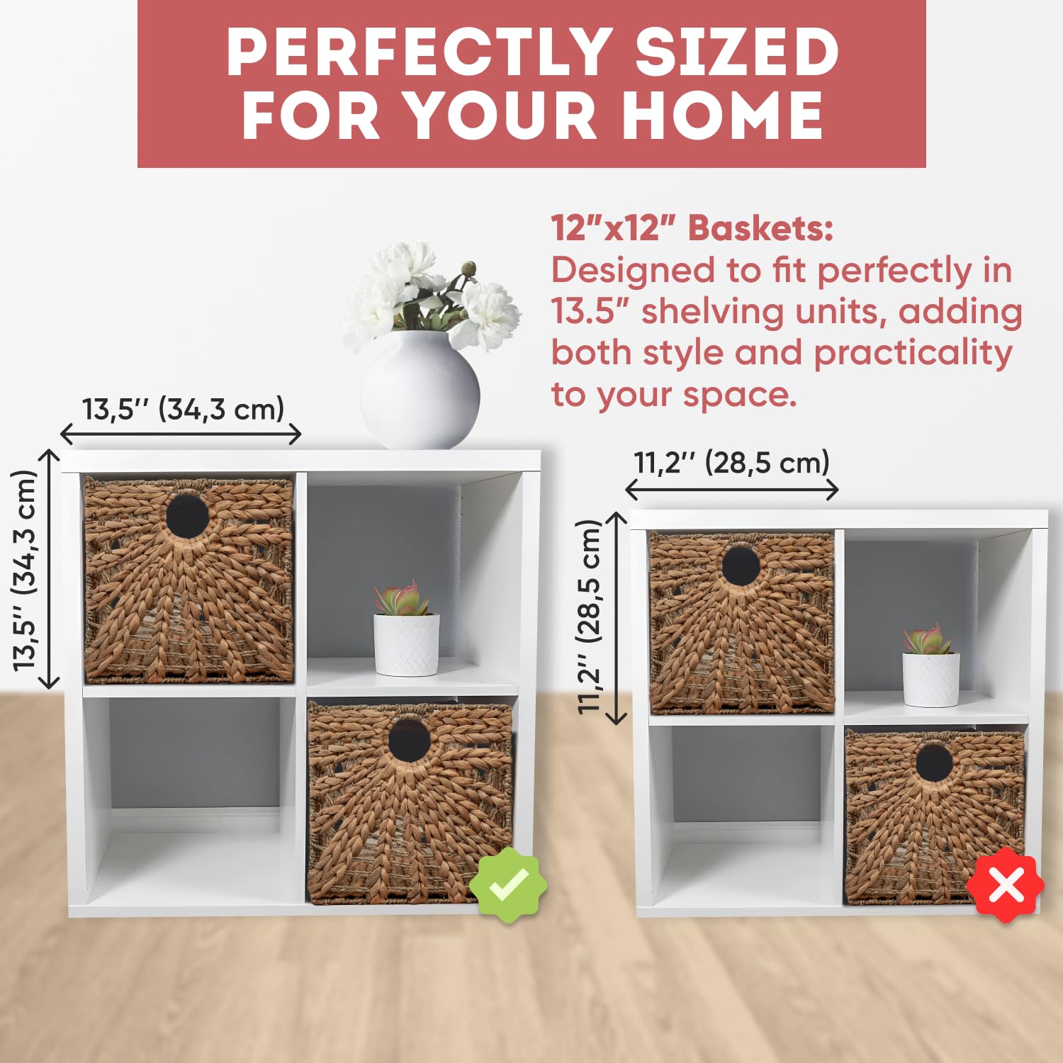 Handwoven Water Hyacinth Storage Basket - 12
